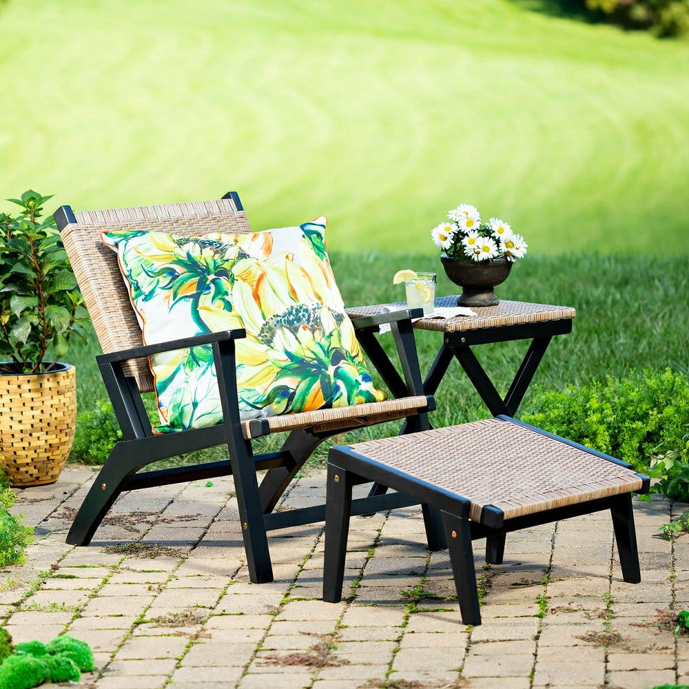 Plow & Hearth Claytor Folding Eucalyptus Outdoor Side Table