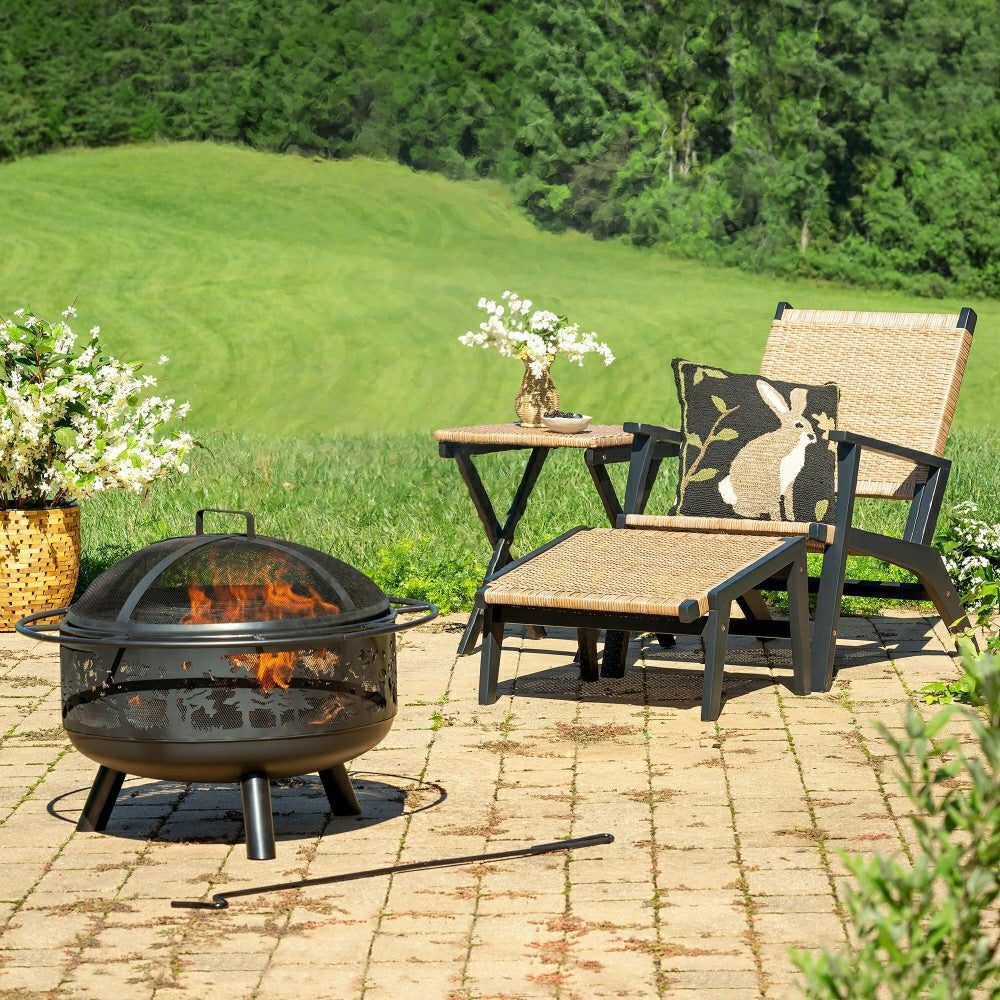 Plow & Hearth Claytor Folding Eucalyptus Outdoor Side Table