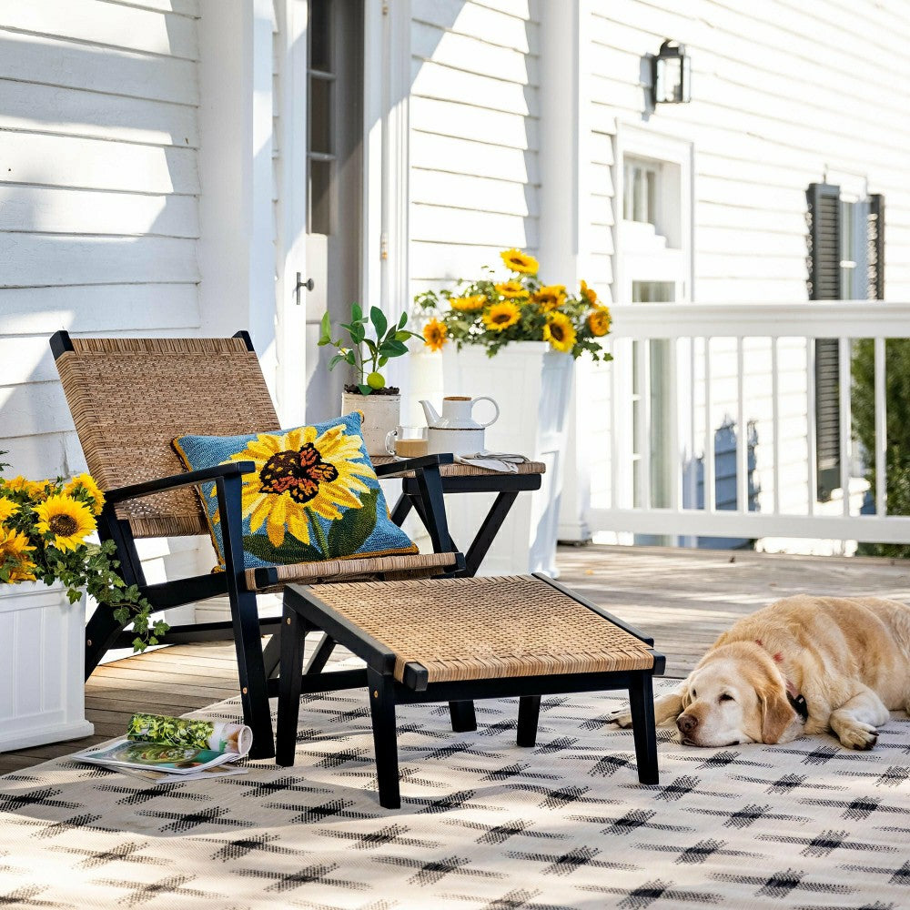 Plow & Hearth Claytor Folding Eucalyptus Outdoor Side Table