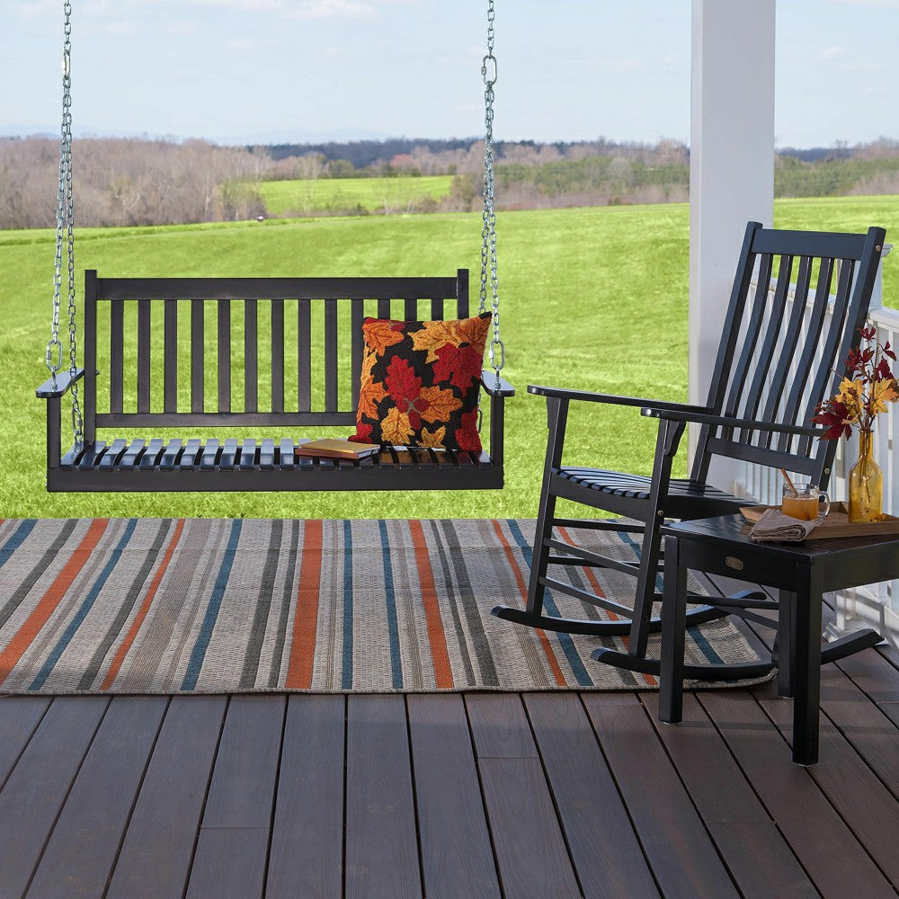 Plow & Hearth Slatted Wood Side Table