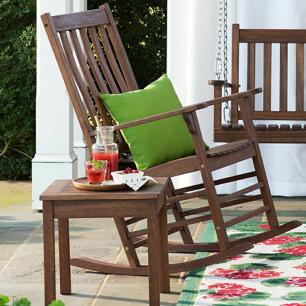 Plow & Hearth Slatted Wood Side Table