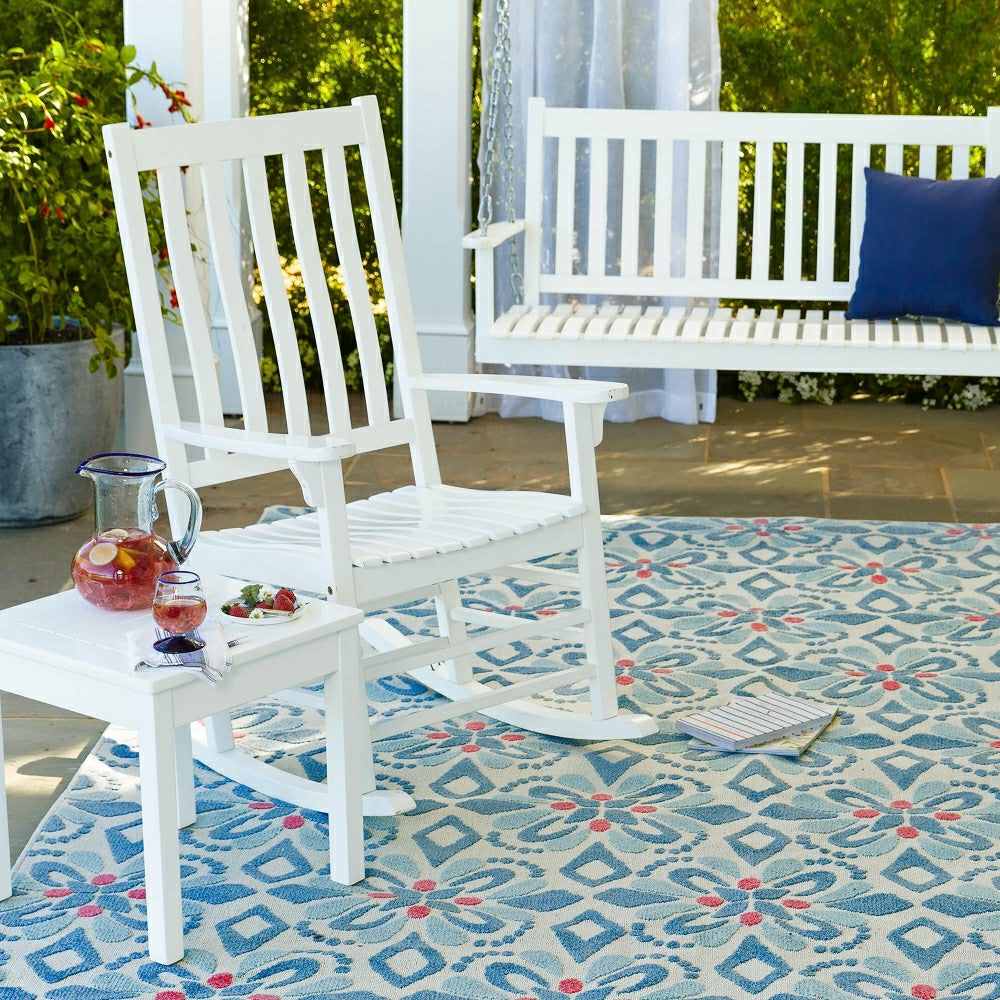 Plow & Hearth Slatted Wood Side Table