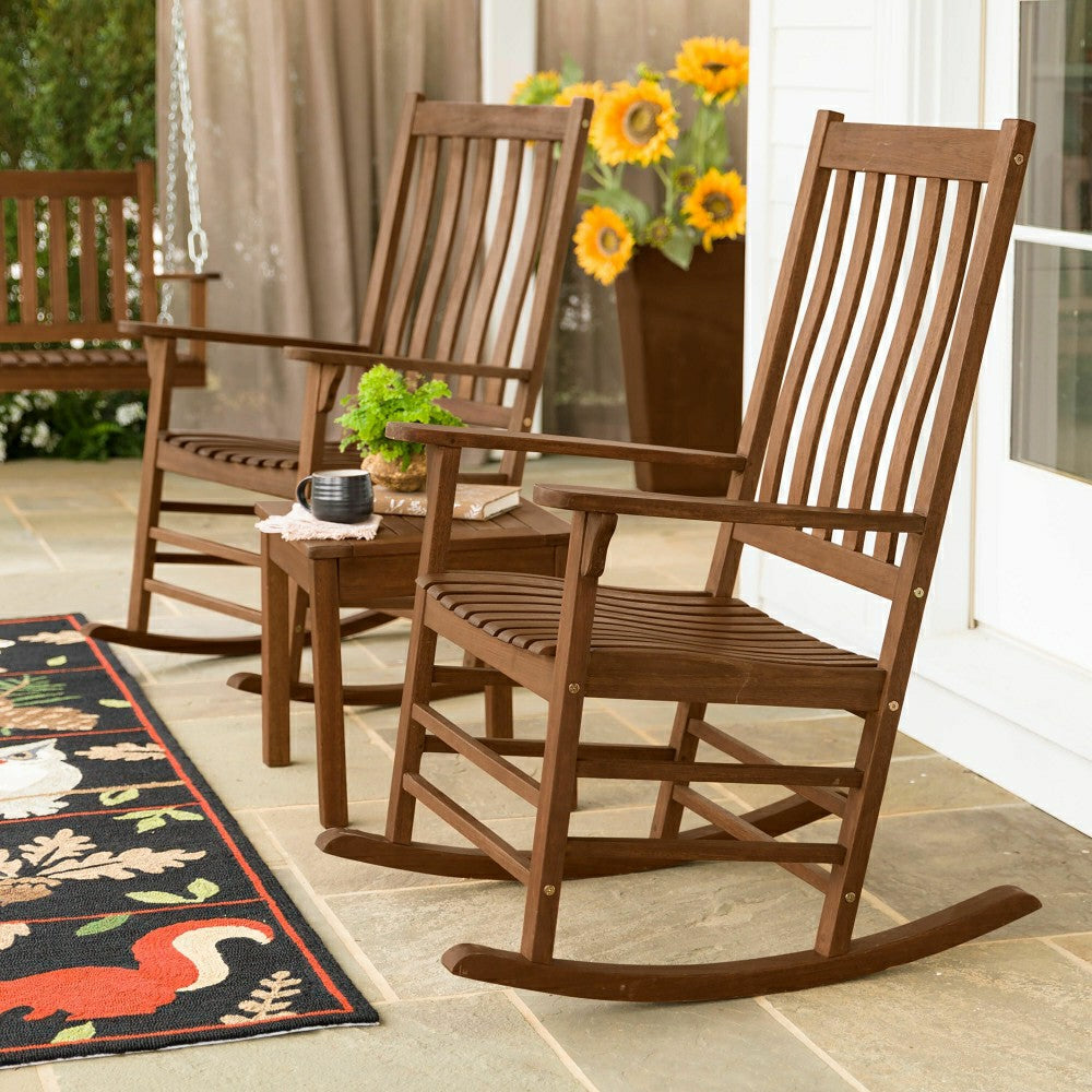 Plow & Hearth Slatted Wood Side Table
