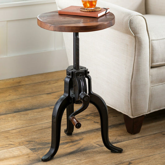 Plow & Hearth Allegheny Reclaimed Wood Adjustable Height Crank Table
