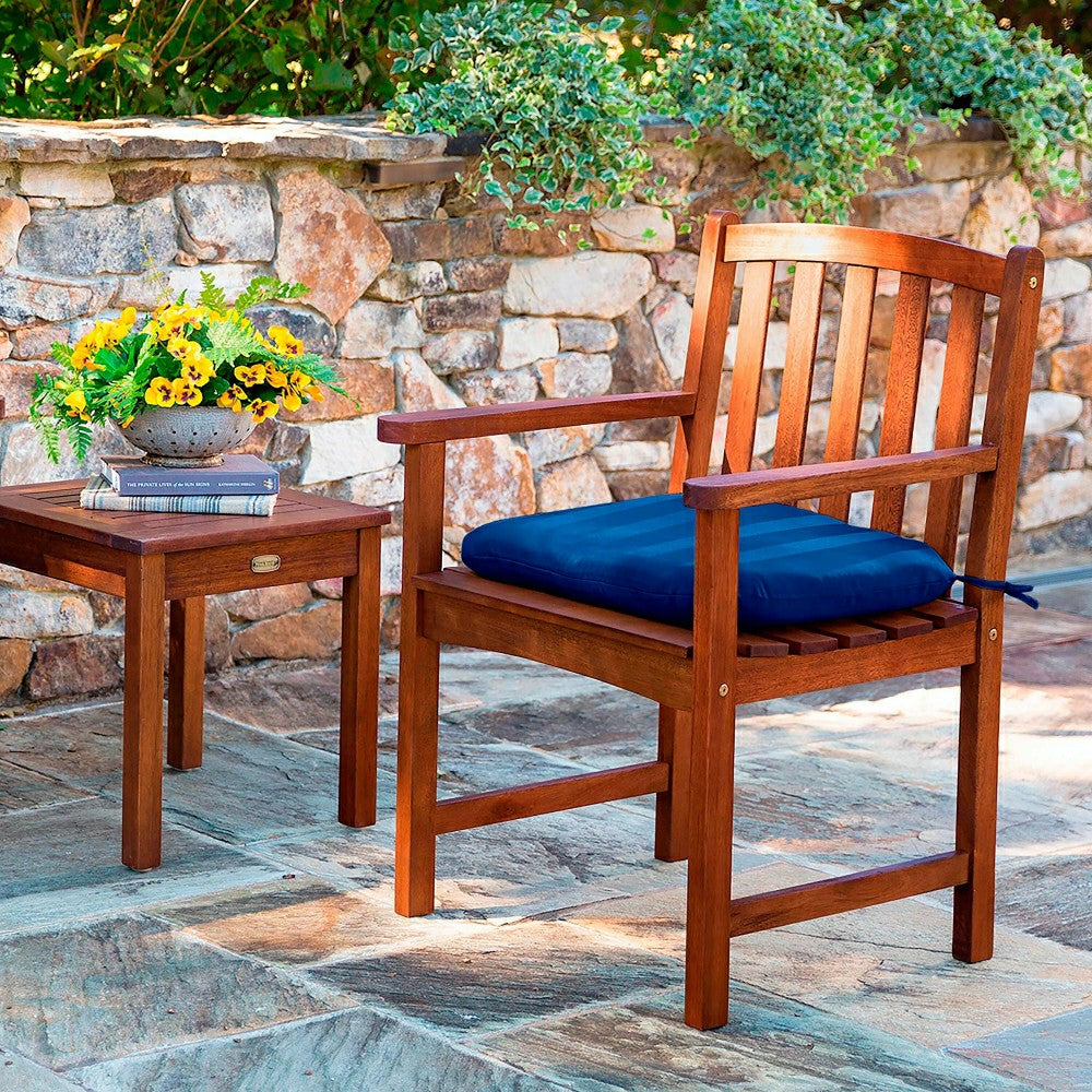 Plow & Hearth Eucalyptus Wood Side Table, Lancaster Outdoor Furniture Collection - N
