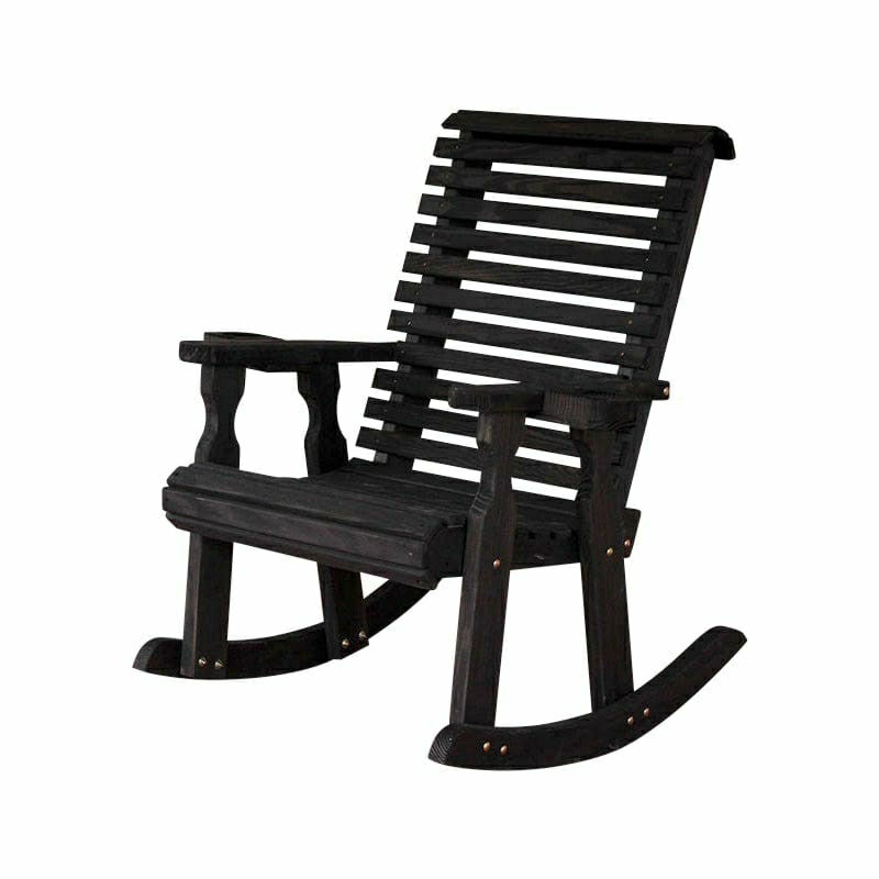 Plow & Hearth Amish Casual Heavy Duty Roll Back Wooden Outdoor Rocking Chair