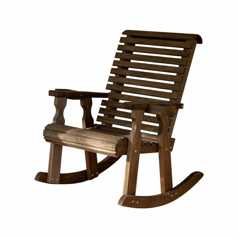 Plow & Hearth Amish Casual Heavy Duty Roll Back Wooden Outdoor Rocking Chair