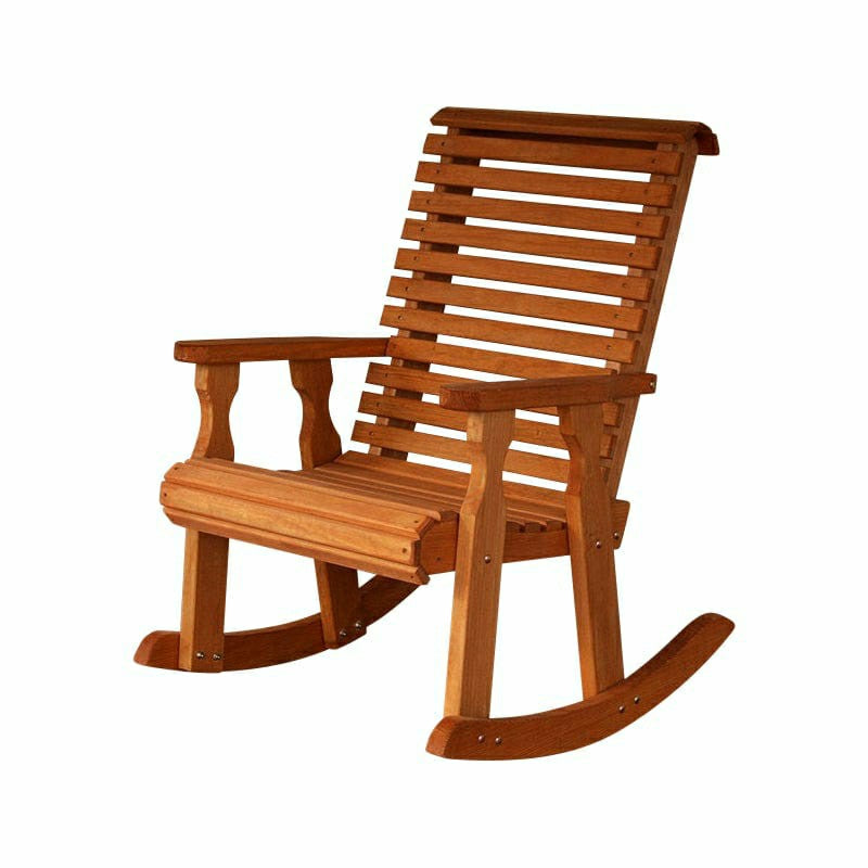 Plow & Hearth Amish Casual Heavy Duty Roll Back Wooden Outdoor Rocking Chair