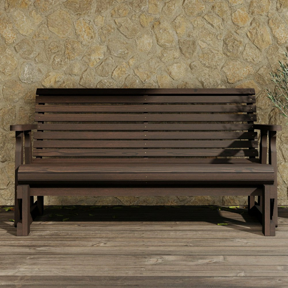 Plow & Hearth Amish Casual Heavy Duty Roll Back 5 Foot Treated Porch Glider