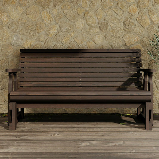 Plow & Hearth Amish Casual Heavy Duty Roll Back 5 Foot Treated Porch Glider
