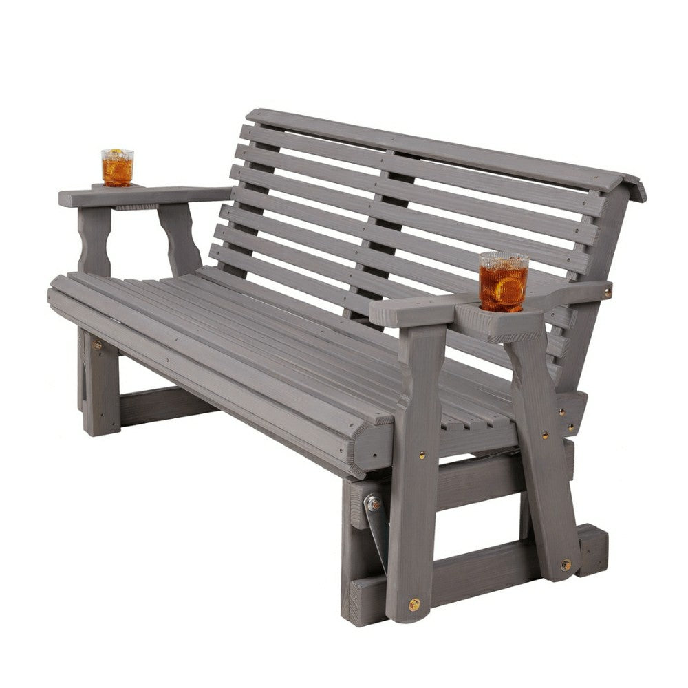 Plow & Hearth Amish Casual Heavy Duty Roll Back 5 Foot Treated Porch Glider
