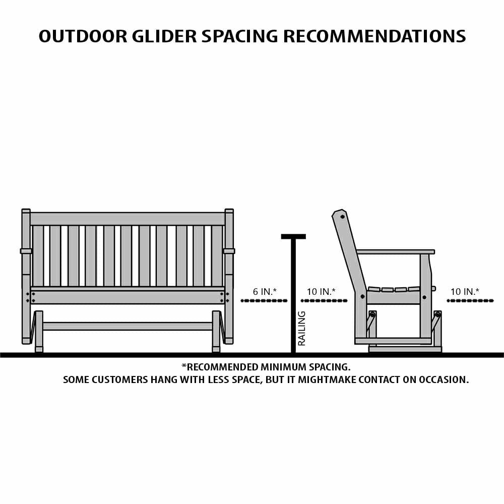Plow & Hearth Amish Casual Heavy Duty 600 Lb High Back Roll Back Treated Glider Chai