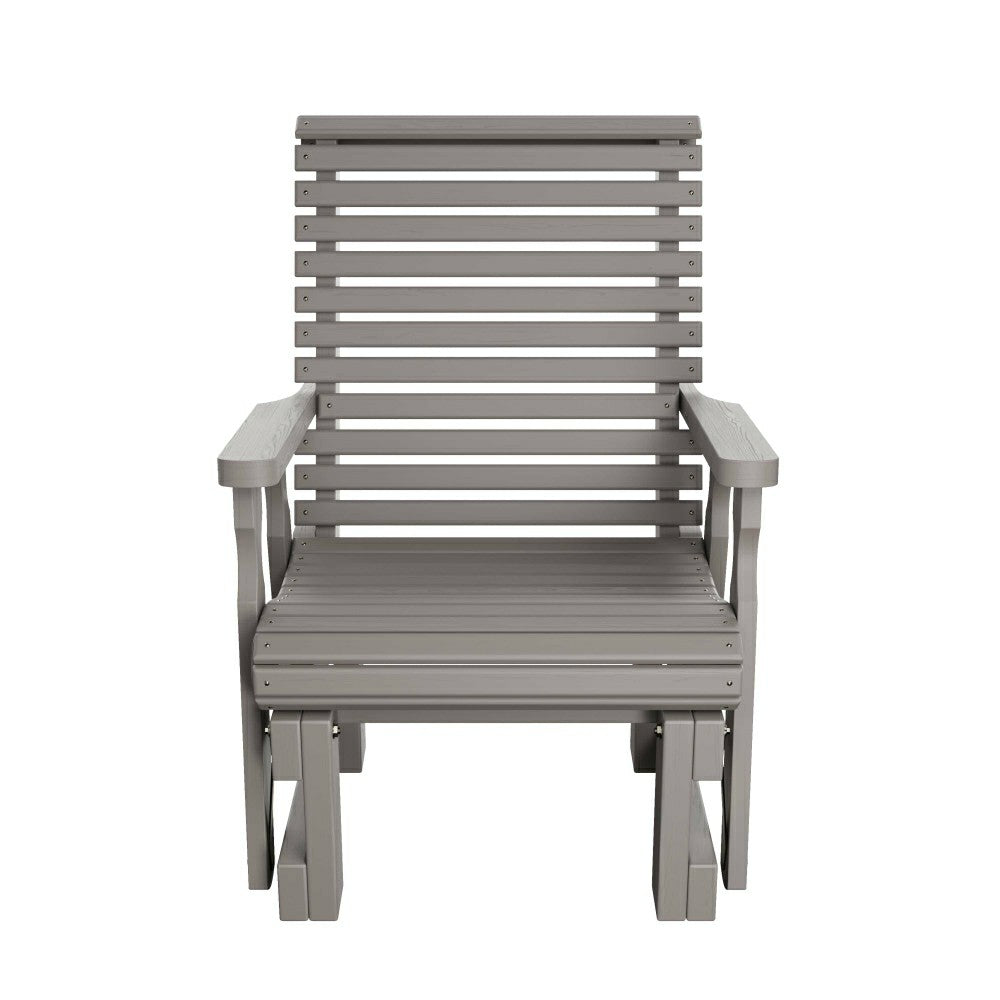 Plow & Hearth Amish Casual Heavy Duty 600 Lb High Back Roll Back Treated Glider Chai