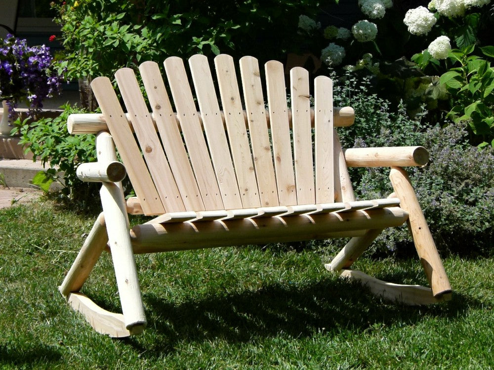 Plow & Hearth Rocking Outdoor Wooden Bench