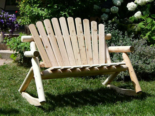 Plow & Hearth Rocking Outdoor Wooden Bench
