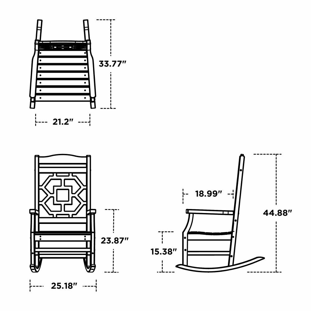 Plow & Hearth POLYWOOD® Chinoiserie Rocking Chair