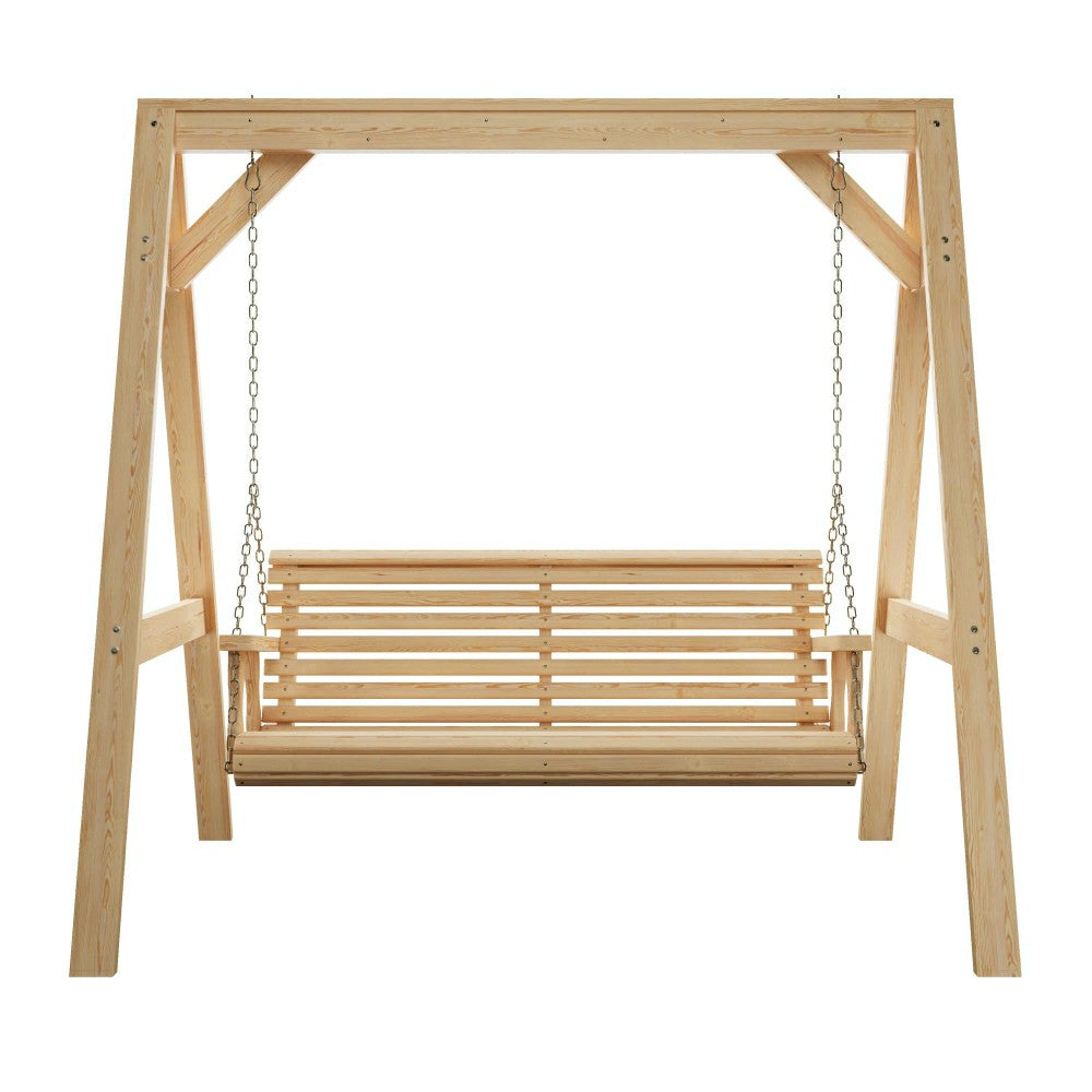 Plow & Hearth Amish Casual Heavy Duty Roll Back Swing with A-Frame Stand