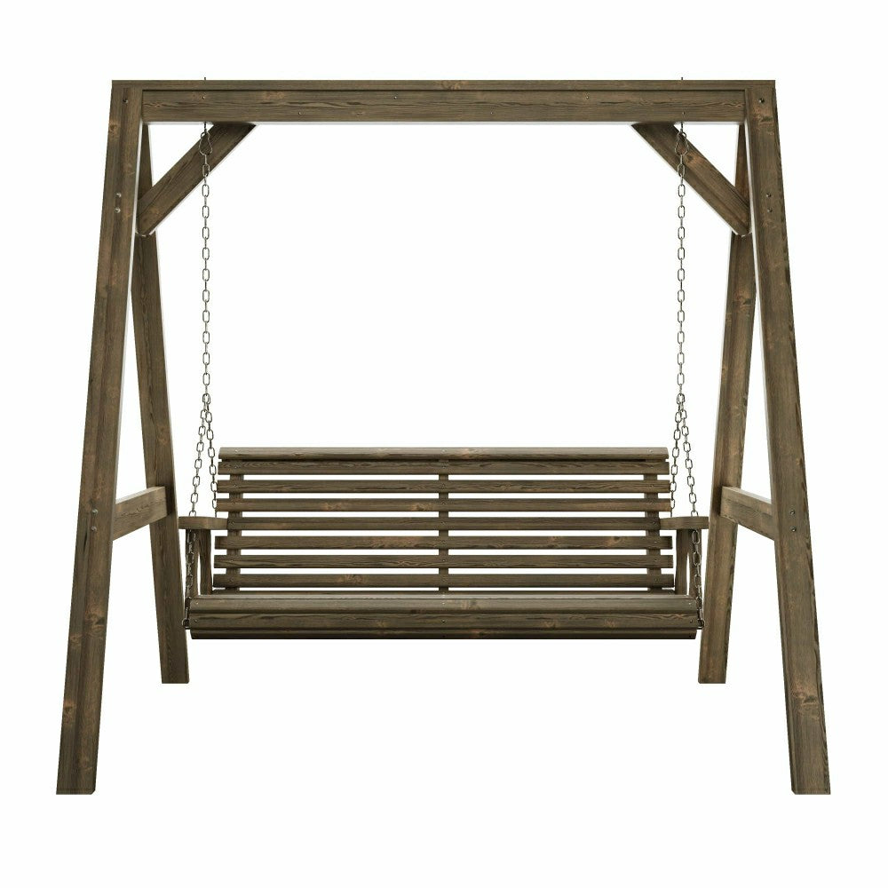Plow & Hearth Amish Casual Heavy Duty Roll Back Swing with A-Frame Stand