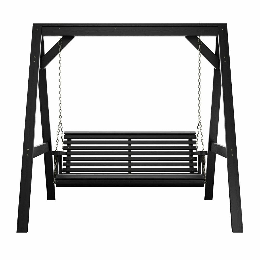 Plow & Hearth Amish Casual Heavy Duty Roll Back Swing with A-Frame Stand