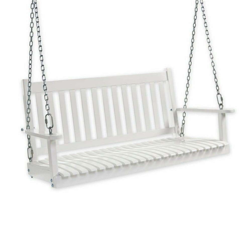 Plow & Hearth Slatted Wood Porch Swing