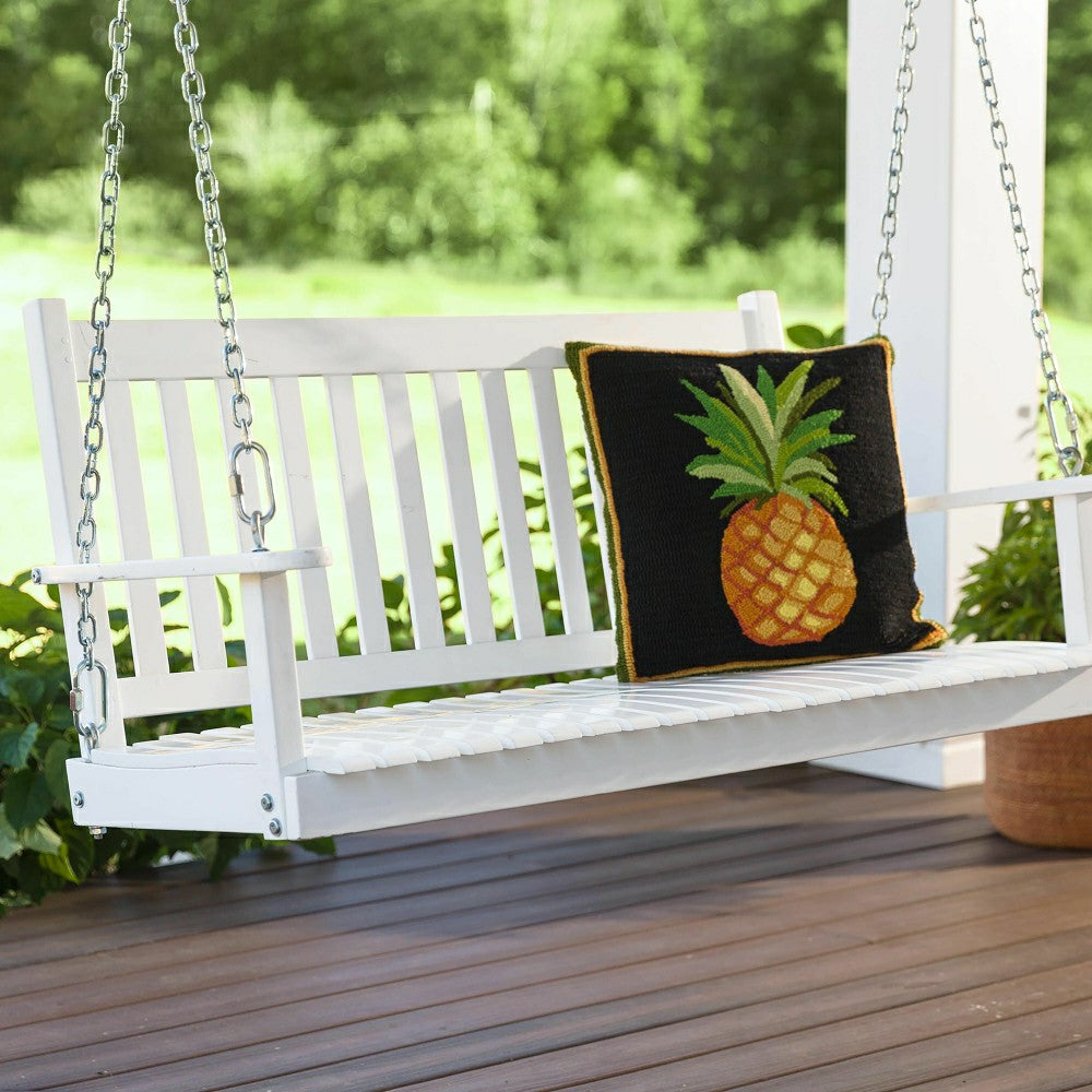 Plow & Hearth Slatted Wood Porch Swing