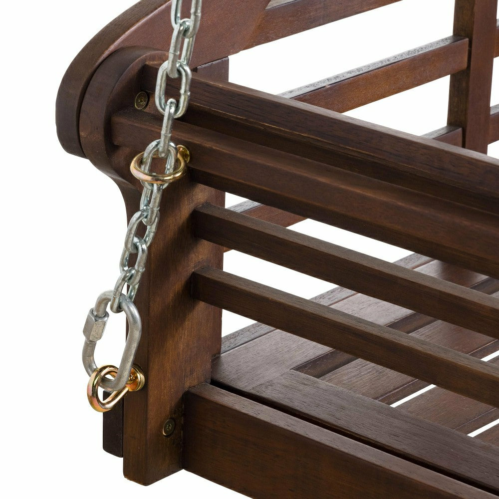 Plow & Hearth Lutyens Eucalyptus Wood Porch Swing, Natural