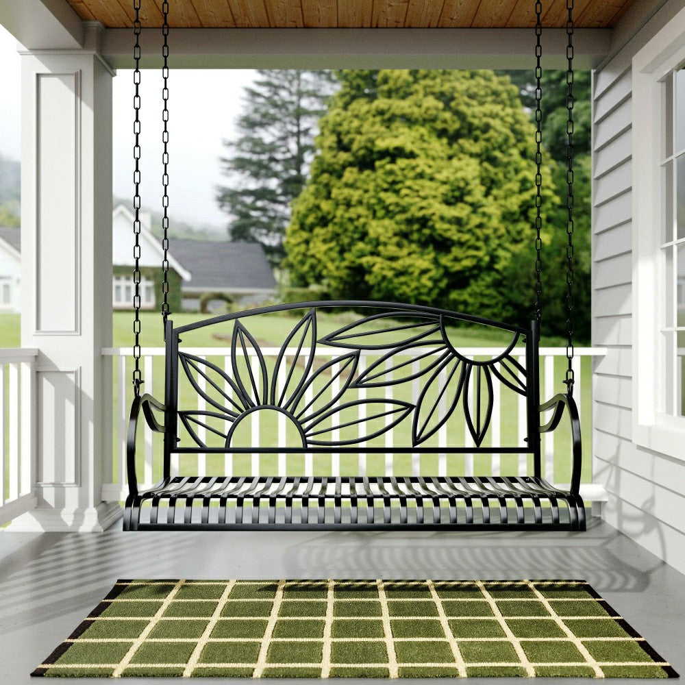 Plow & Hearth Live Casual Heavy Duty Mariposa Metal Porch Swing
