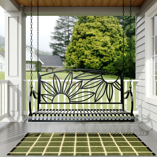 Plow & Hearth Live Casual Heavy Duty Mariposa Metal Porch Swing