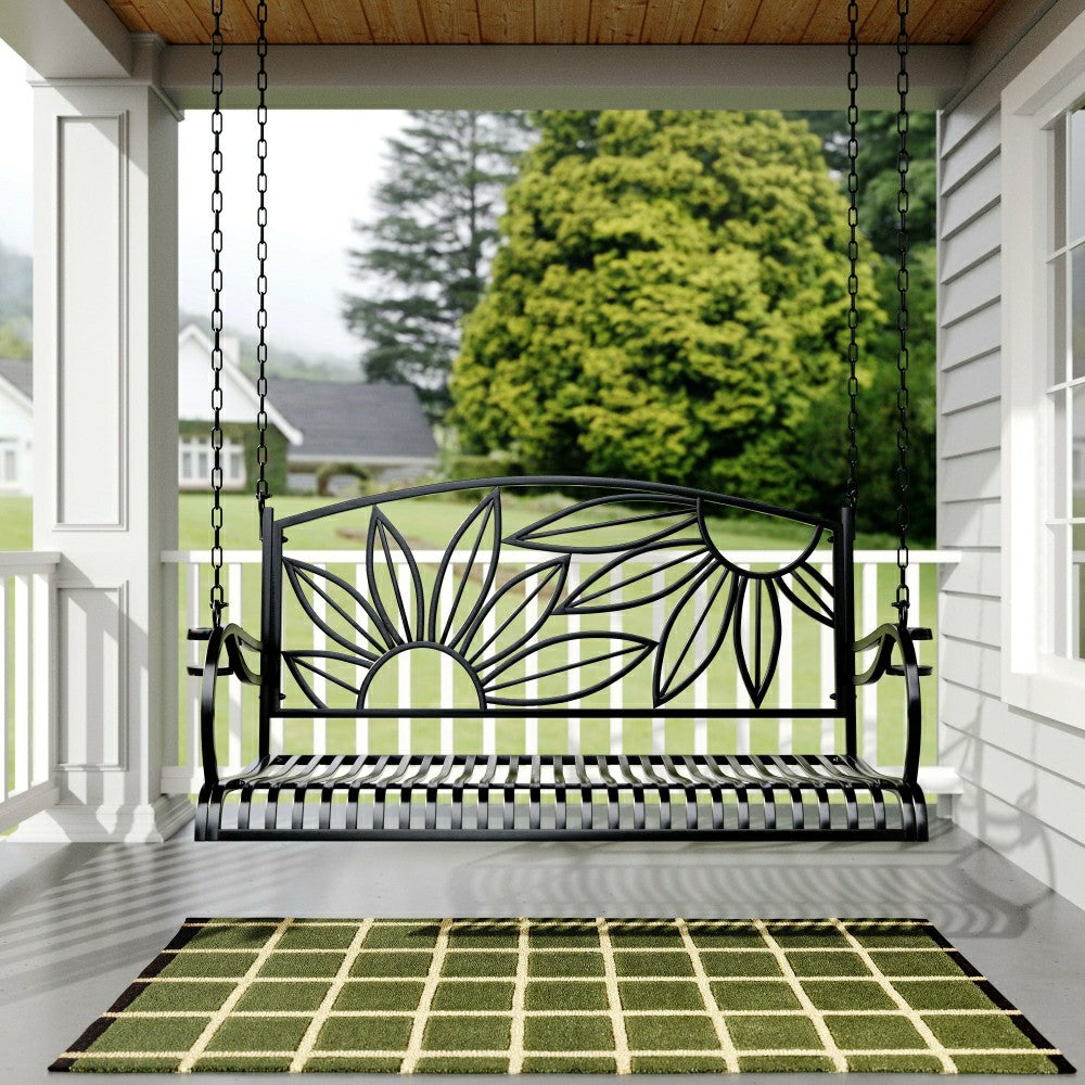Plow & Hearth Live Casual Heavy Duty Mariposa Metal Porch Swing
