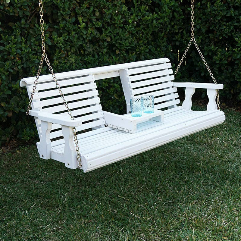 Plow & Hearth Porchgate Amish Heavy Duty Rollback Console Porch Swing