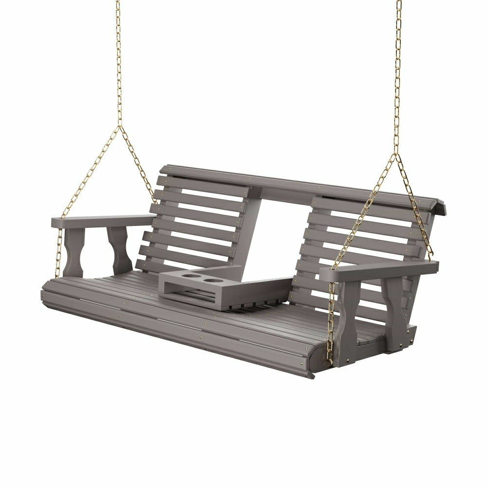 Plow & Hearth Porchgate Amish Heavy Duty Rollback Console Porch Swing