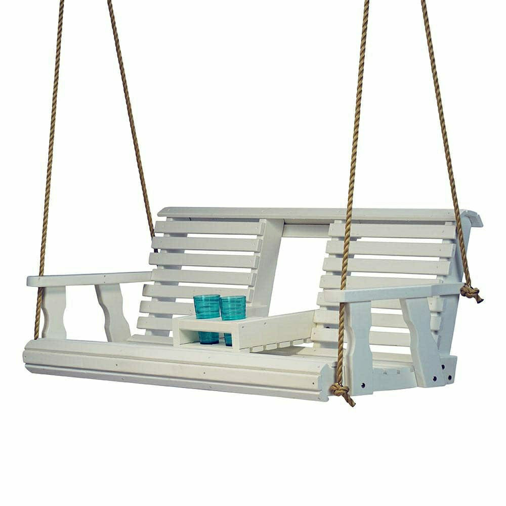 Plow & Hearth Porchgate Amish Heavy Duty Rollback Console Porch Swing