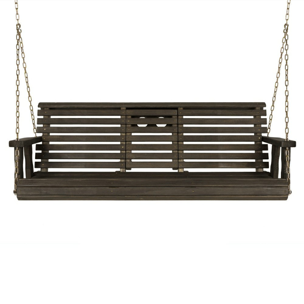 Plow & Hearth Porchgate Amish Heavy Duty Rollback Console Porch Swing