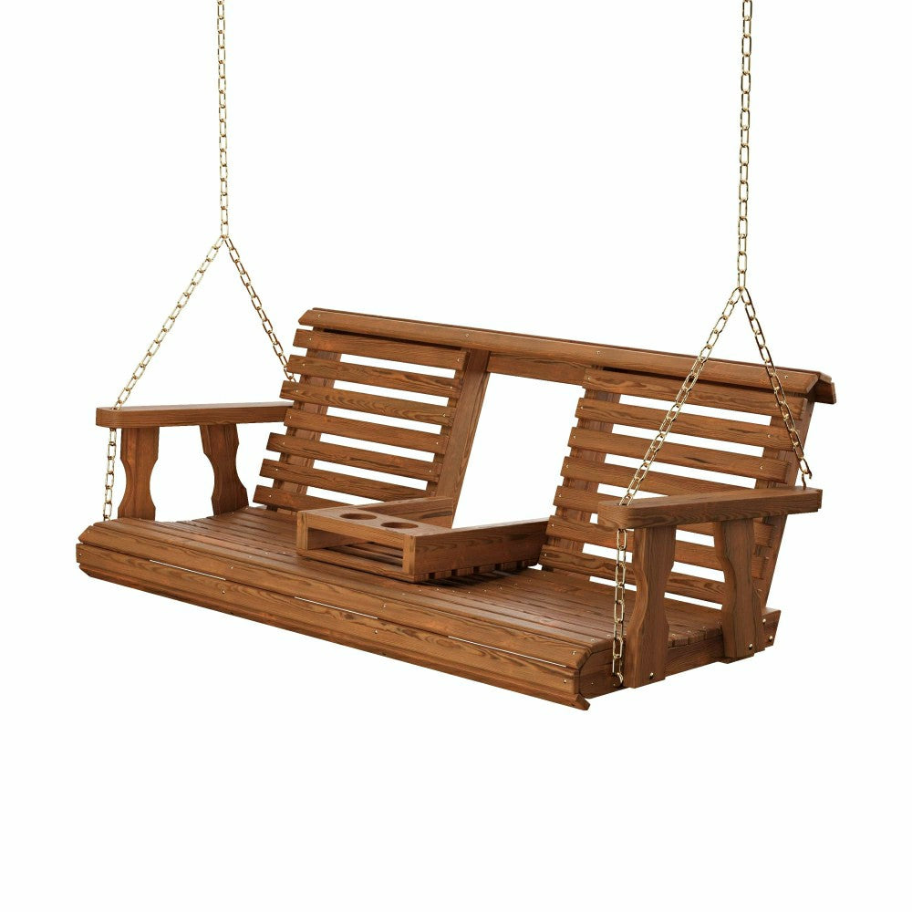 Plow & Hearth Porchgate Amish Heavy Duty Rollback Console Porch Swing
