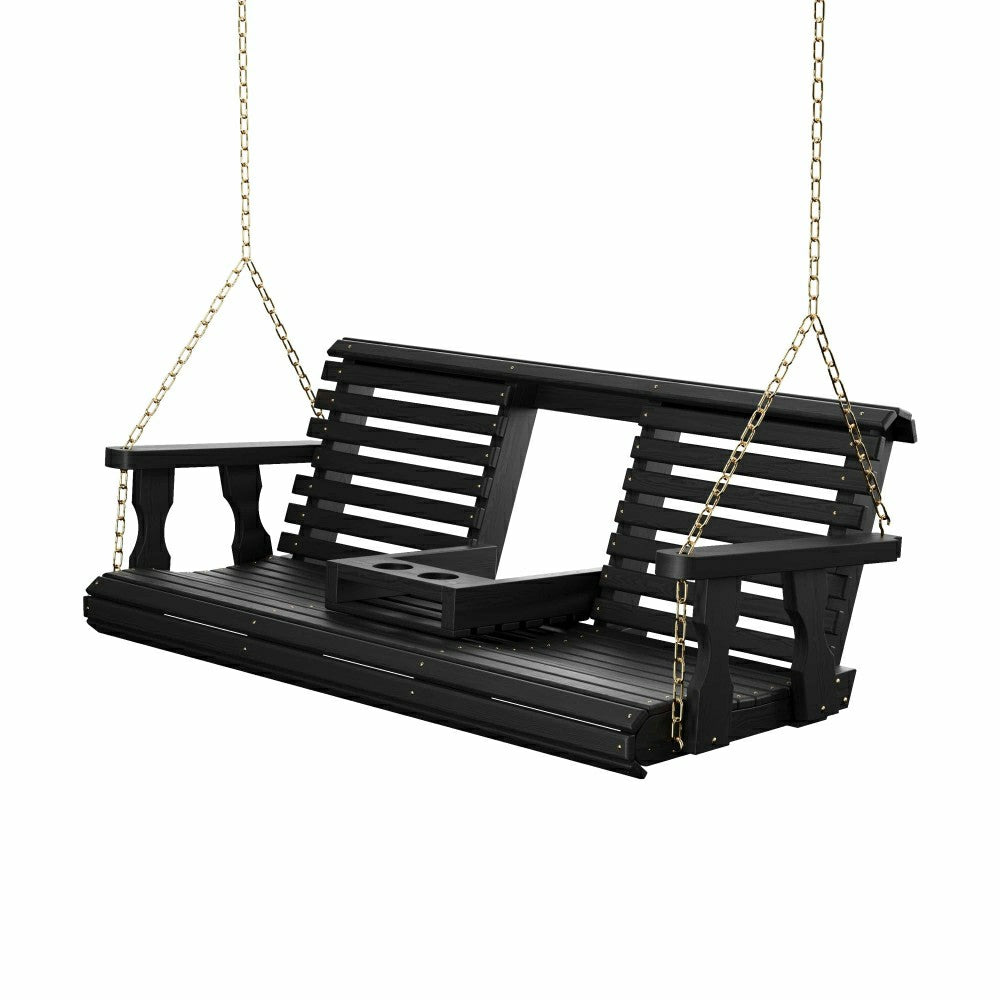 Plow & Hearth Porchgate Amish Heavy Duty Rollback Console Porch Swing