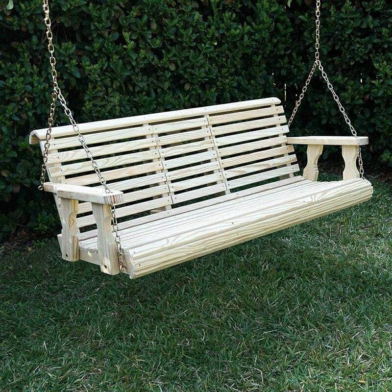 Plow & Hearth Porchgate Amish Heavy Duty Rollback Console Porch Swing