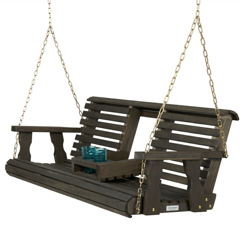 Plow & Hearth Porchgate Amish Heavy Duty Rollback Console Porch Swing