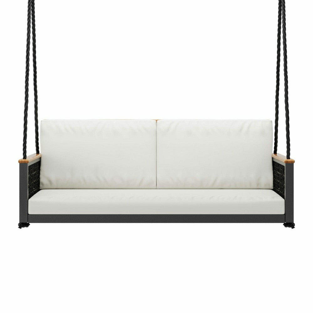 Plow & Hearth East Green Linden Porch Swing With Cushions