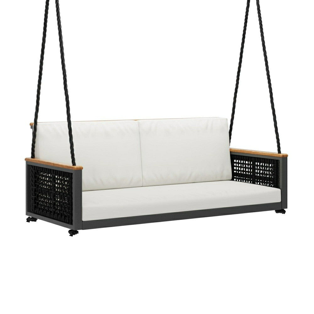 Plow & Hearth East Green Linden Porch Swing With Cushions