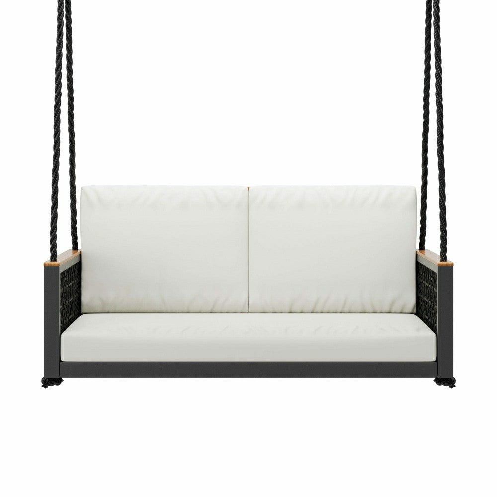 Plow & Hearth East Green Linden Porch Swing With Cushions
