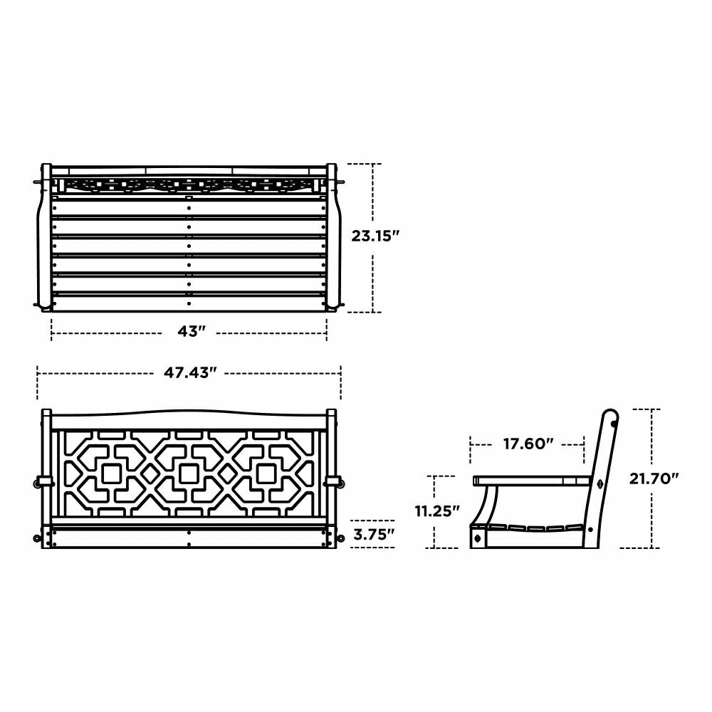Plow & Hearth POLYWOOD® Chinoiserie Swing