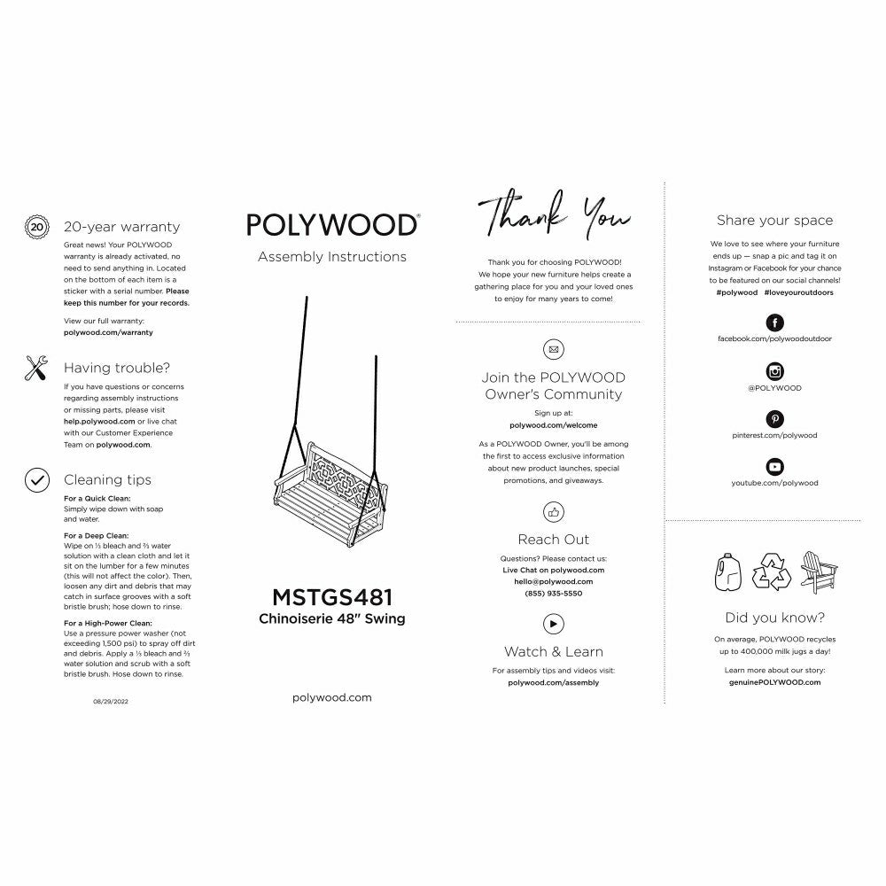 Plow & Hearth POLYWOOD® Chinoiserie Swing