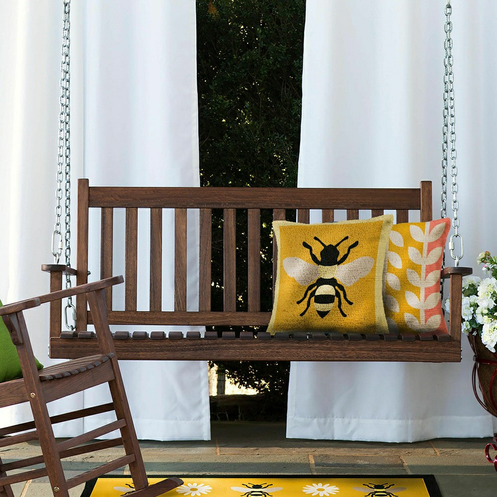 Plow & Hearth Slatted Wood Porch Swing