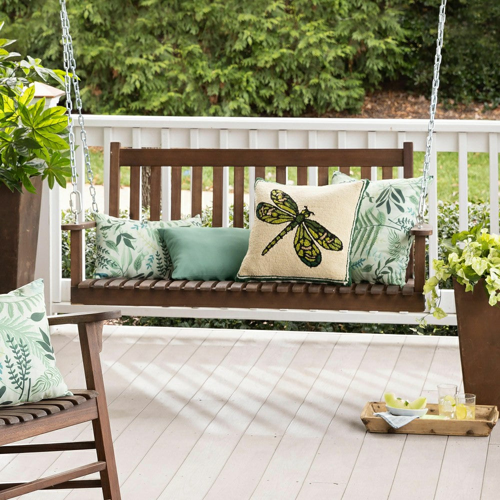 Plow & Hearth Slatted Wood Porch Swing