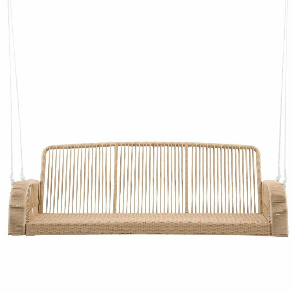 Plow & Hearth East Green Lucca Wicker Porch Swing with Cushions