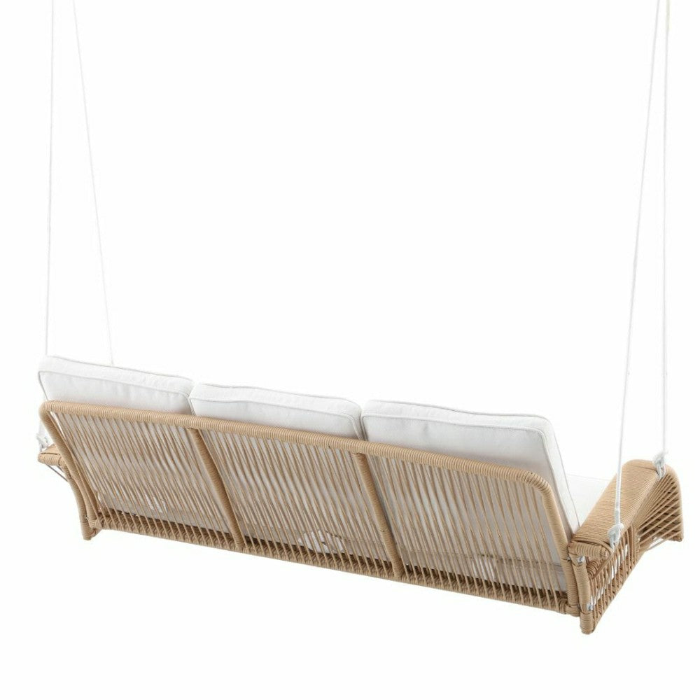 Plow & Hearth East Green Lucca Wicker Porch Swing with Cushions