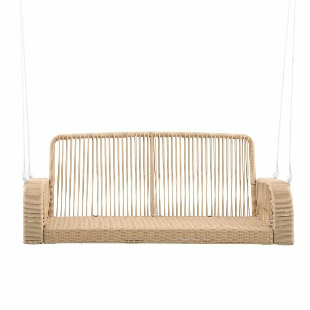 Plow & Hearth East Green Lucca Wicker Porch Swing with Cushions