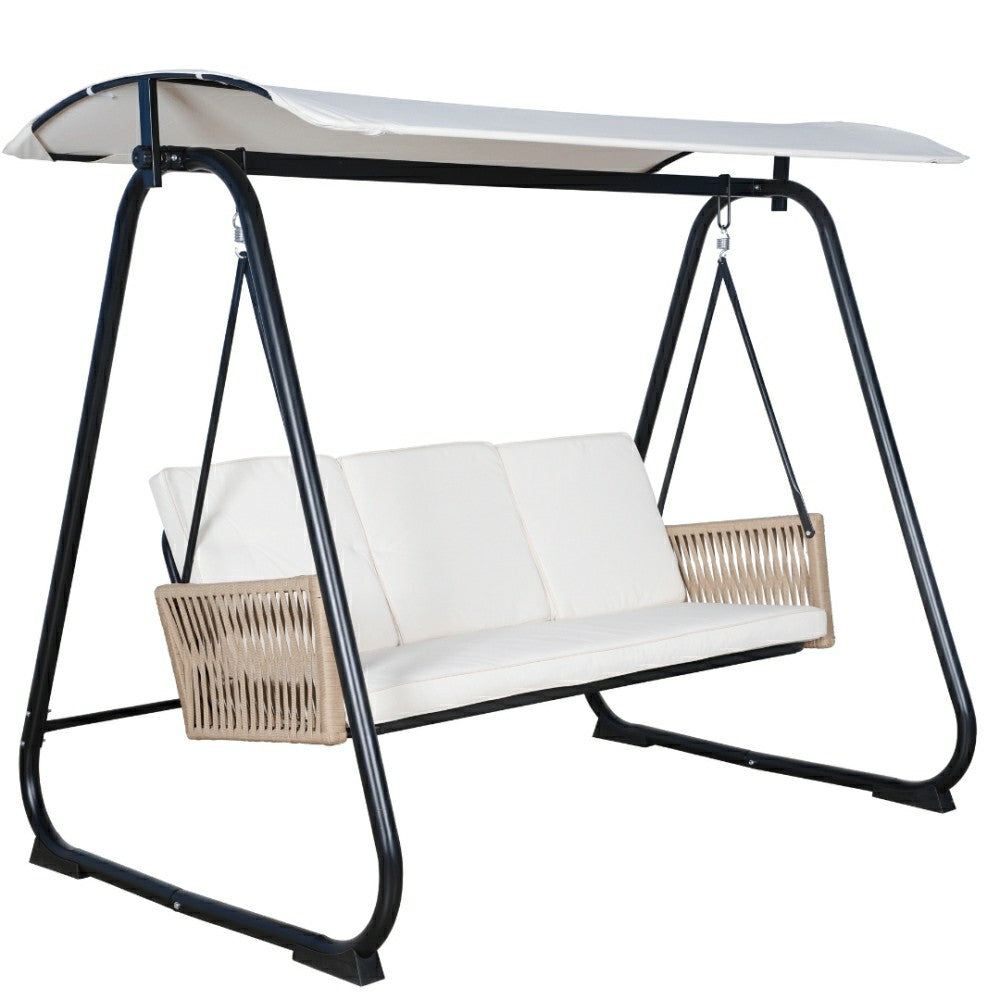Plow & Hearth East Green Parker Patio Swing with Canopy Stand