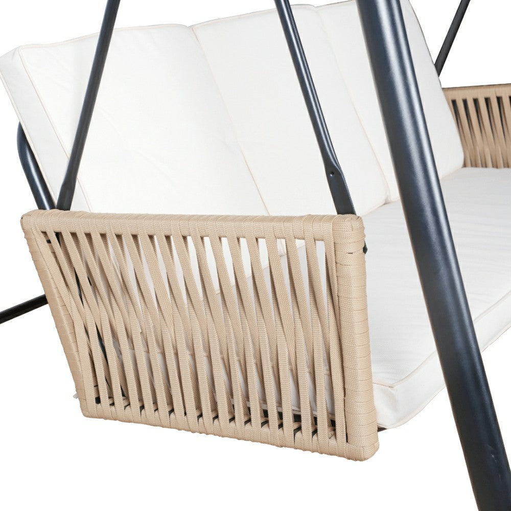 Plow & Hearth East Green Parker Patio Swing with Canopy Stand