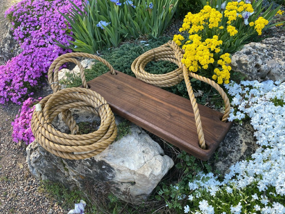 Plow & Hearth Dark Brown Stained Classic Bench Swing